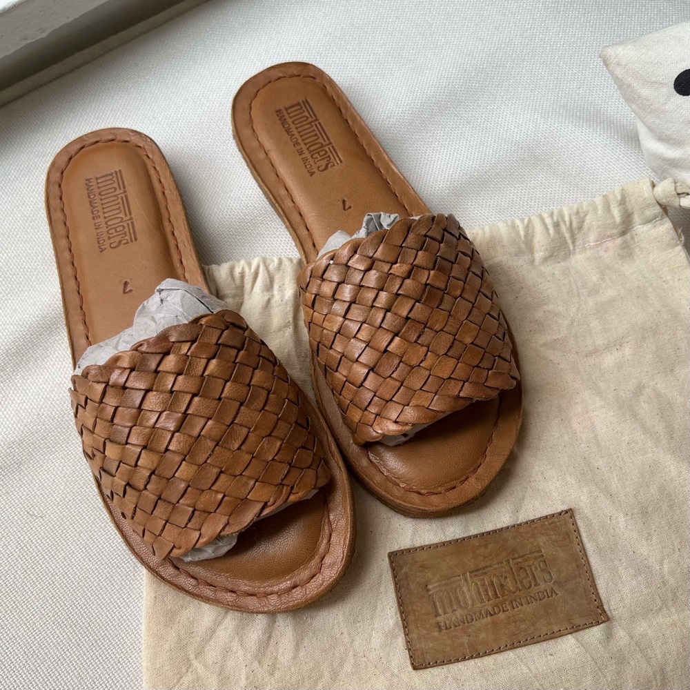 Mohinders Leather Woven Slides size 7